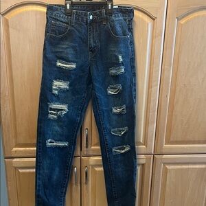 Distressed Blue Men's Jeans